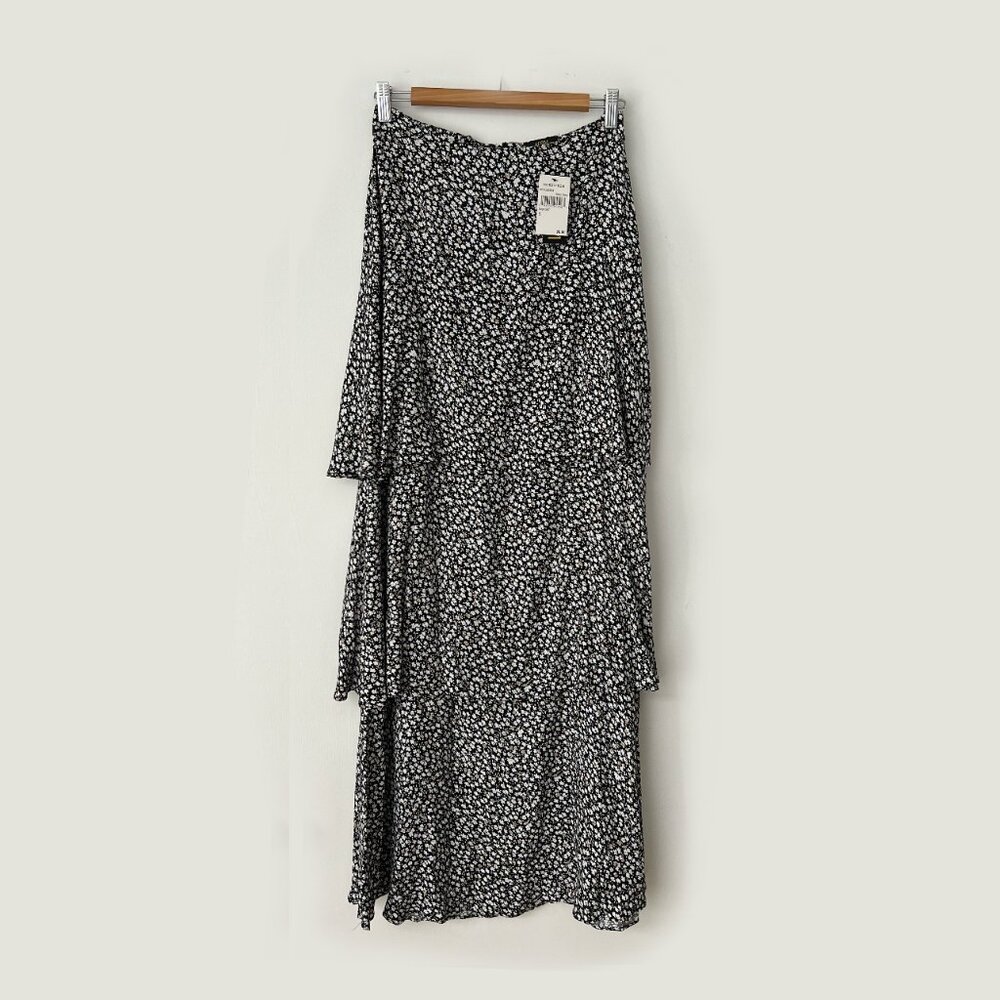 NWT AFRM Floral Maxi Skirt with Tiered Ruffles